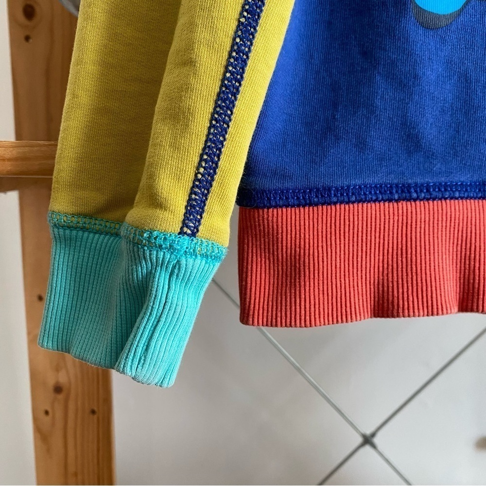 Hanna Andersson Blue Yellow Gray Colorblock Gamer Controls Crewneck Sweatshirt 6 - Picture 10 of 12
